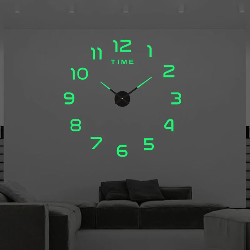 2024 New Metall Moderne 3D DIY Wall Clock Acrylic+EVR+Metal Mirror Home Decoration Super Big 130cm X130 Cm Factory Freeshipping