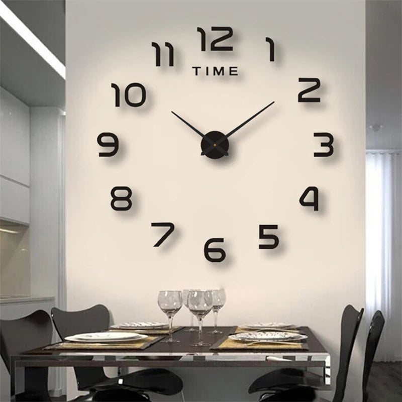 2024 New Metall Moderne 3D DIY Wall Clock Acrylic+EVR+Metal Mirror Home Decoration Super Big 130cm X130 Cm Factory Freeshipping