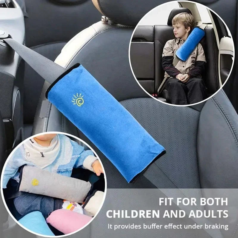 Universal Car Seat Belt Pillow for Kids Adjust Shoulder Toddler Head Protector Baby Sleeping Seatbelt Positioner Plush Cover Pad