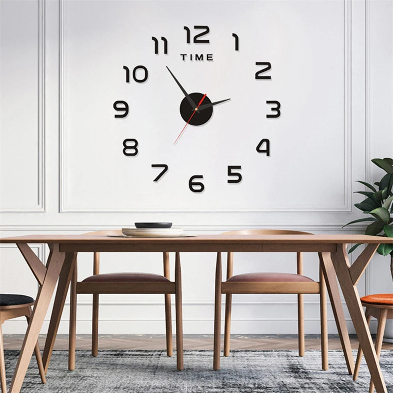 2024 New Metall Moderne 3D DIY Wall Clock Acrylic+EVR+Metal Mirror Home Decoration Super Big 130cm X130 Cm Factory Freeshipping