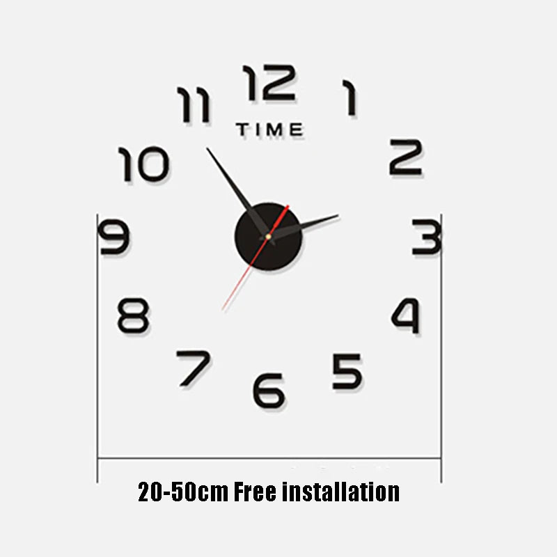 2024 New Metall Moderne 3D DIY Wall Clock Acrylic+EVR+Metal Mirror Home Decoration Super Big 130cm X130 Cm Factory Freeshipping