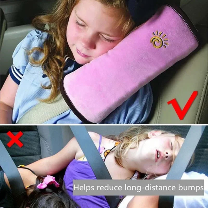 Universal Car Seat Belt Pillow for Kids Adjust Shoulder Toddler Head Protector Baby Sleeping Seatbelt Positioner Plush Cover Pad